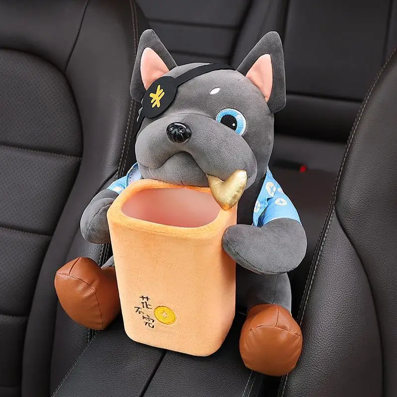Cartoon Cute Car Tissue Box Creative Car Armrest Box Garbage Can 2 In 1 Tissue Bag Multi-functional Storage Bag For Home Office