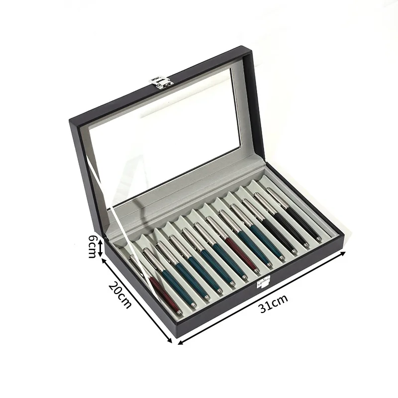 Spacious Turquoise Pen Display and Storage Box