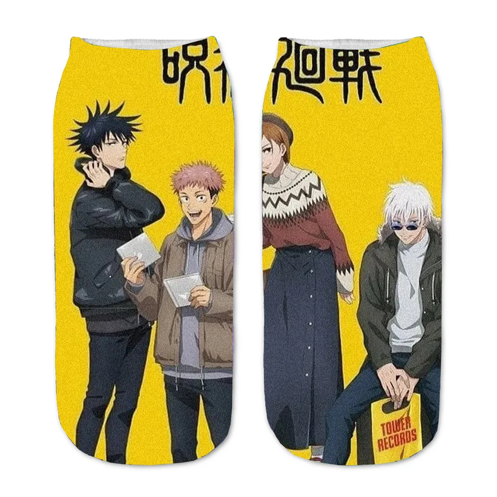 

Teenager Short Sock Kawaii Ankle Socks Anime jujutsu kaisen 3D Printed Cartoon Straight Socks Men Women Short Sock