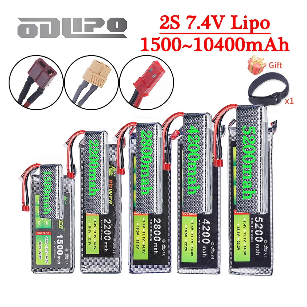 Batterie Lipo 11.1V pour drone, 5200mAh, connecteurs XT60 et JST, vue de dessus.