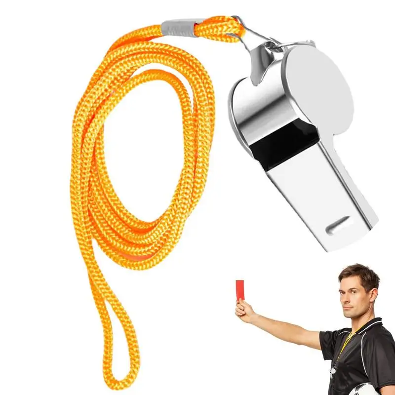 

Metal Whistle Referee Sport RugbyParty Outdoor Sports Like Whistle Training School Soccer Football Lanyard Whistle Training