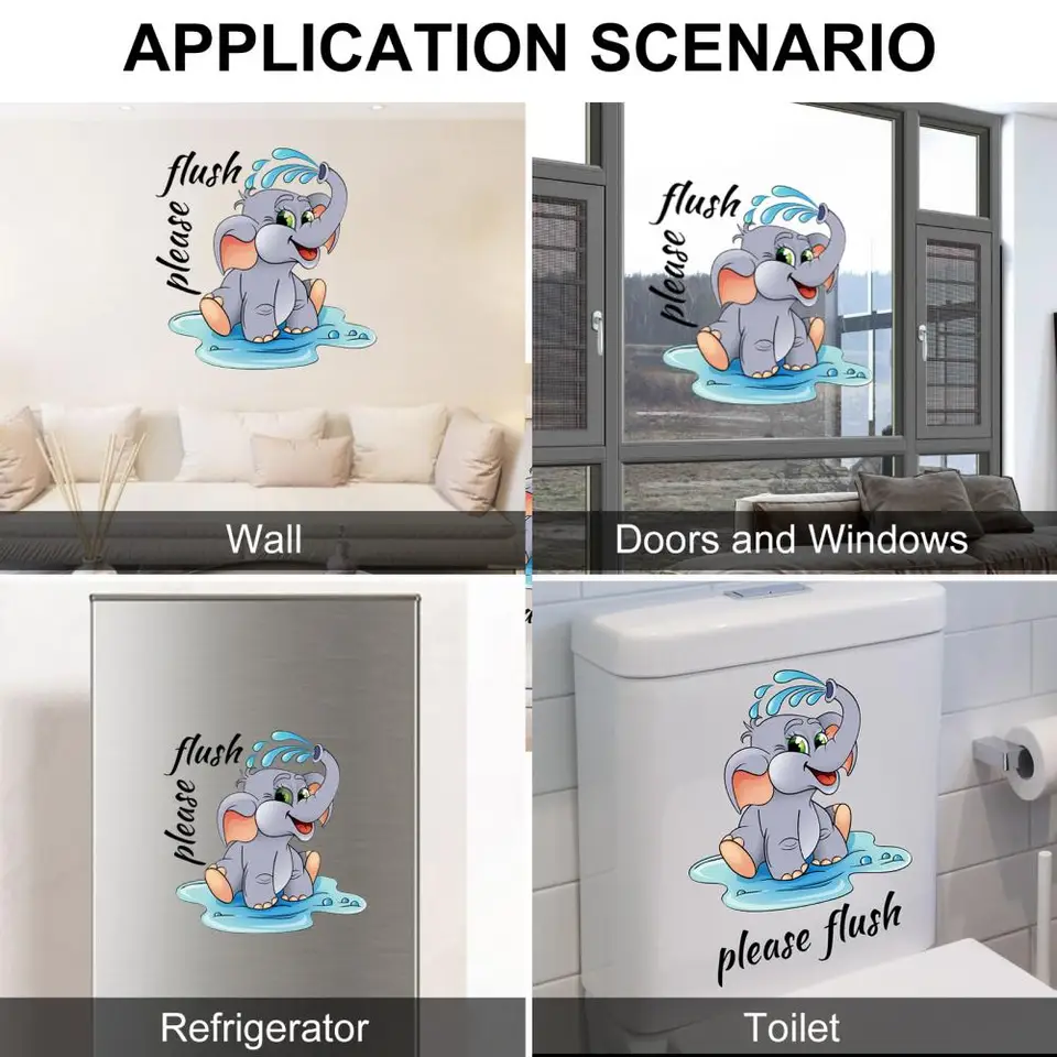 Adesivi per WC in stile cartone animato, divertente adesivo per WC con bambino che fa pipì, autoadesivo, decorazione artistica da parete per bagno