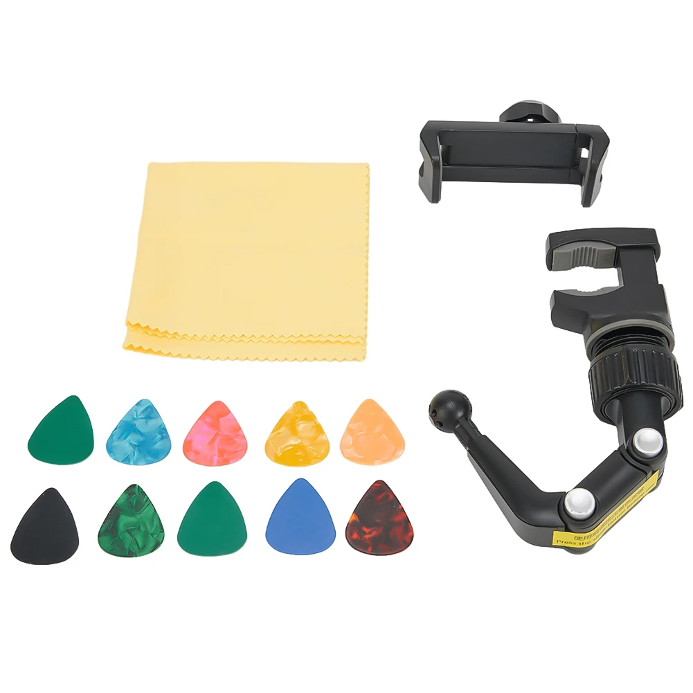 

Mic Stand Cell Phone Holder Multi-node Music Stand Replacement Universal 1 X Cleaning Cloth 10 X Guitar Pick 50-100mm
