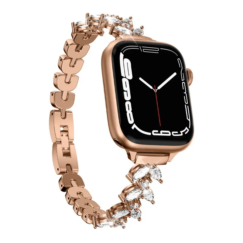 Slim Metal Diamond Strap For Apple Watch 8 7 41mm 45mm 44mm 40mm 42mm 38mm Women Bracelet band iWatch Ultra 49mm 6 5 4 3 SE Belt
