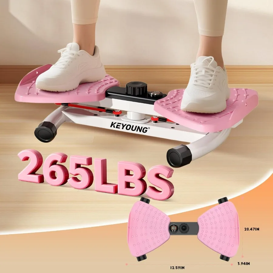 Waist Twister Machine Exercise, Home Ab Twister Board Fitness Tool Capacity 265lbS with Resistance Loop, Anti-Slip Twist Workout