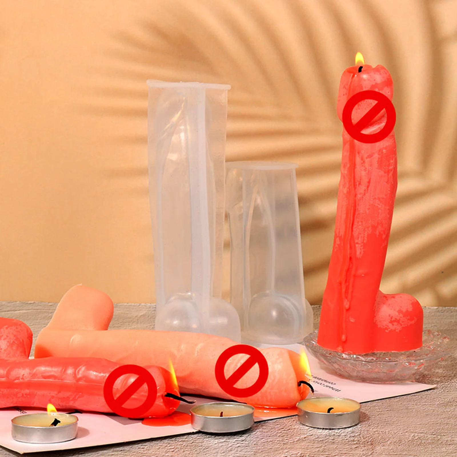 12-18CM Silicone Men Genital Candle Mold Reusable Mold for Crafting Scented Candle Soap Wax Resin Items Making Accessories