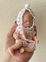 OtardDolls 1 Pc Lifelike Mini Silicone Reborn Doll Handmade Bebe Newborn Doll Girl For Birthday Gifts 2