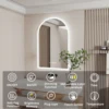 Backlit Smart LED Bathroom Mirror: 36 x 24 Inch Arched Dimmable 3 Colors Anti-Fog Lighted Mirrors with Time Temperature - CRI95 1