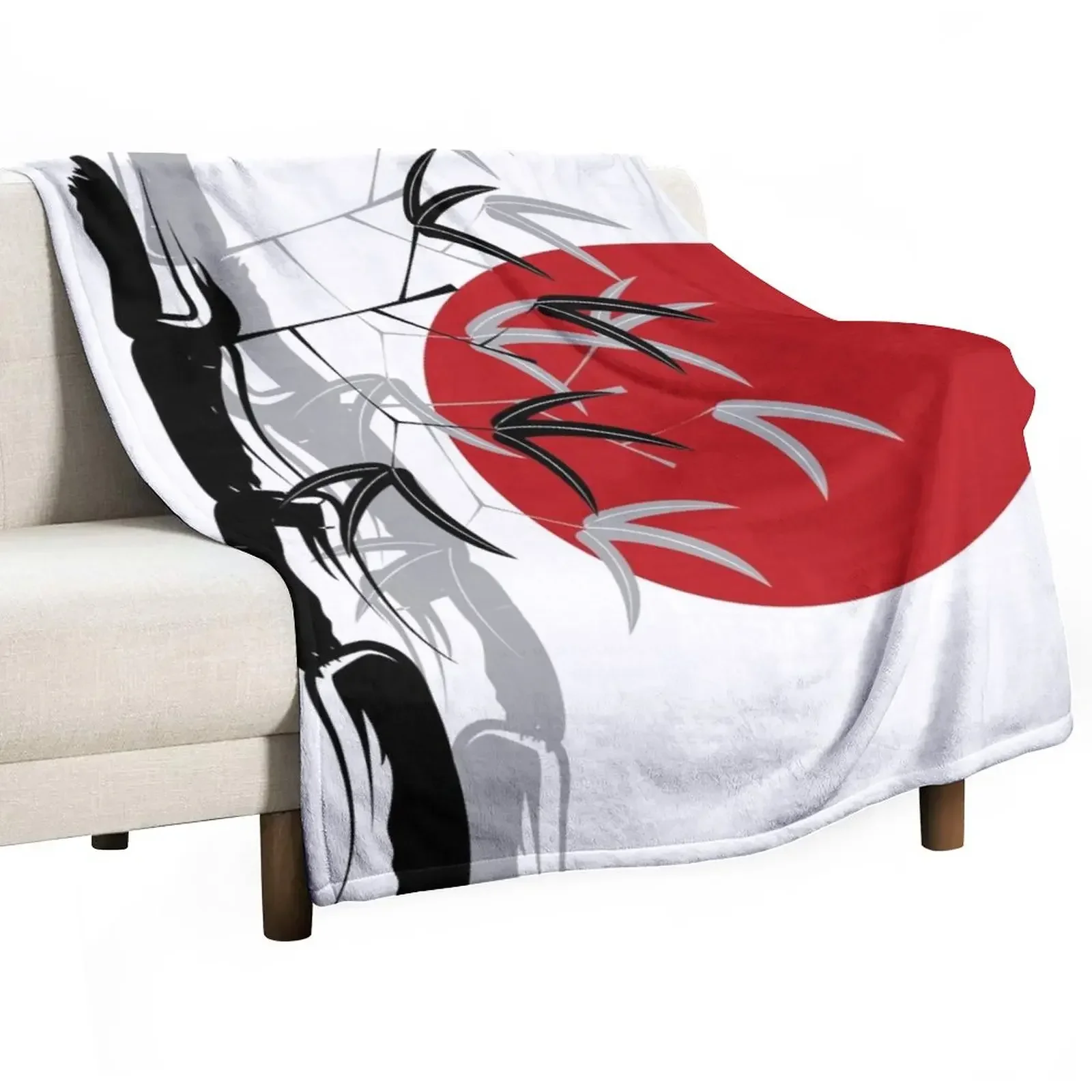 

Oriental Zen Bamboo And Red Sunset  fatfatin Throw Blanket Bed Fashionable Soft Beds Blankets
