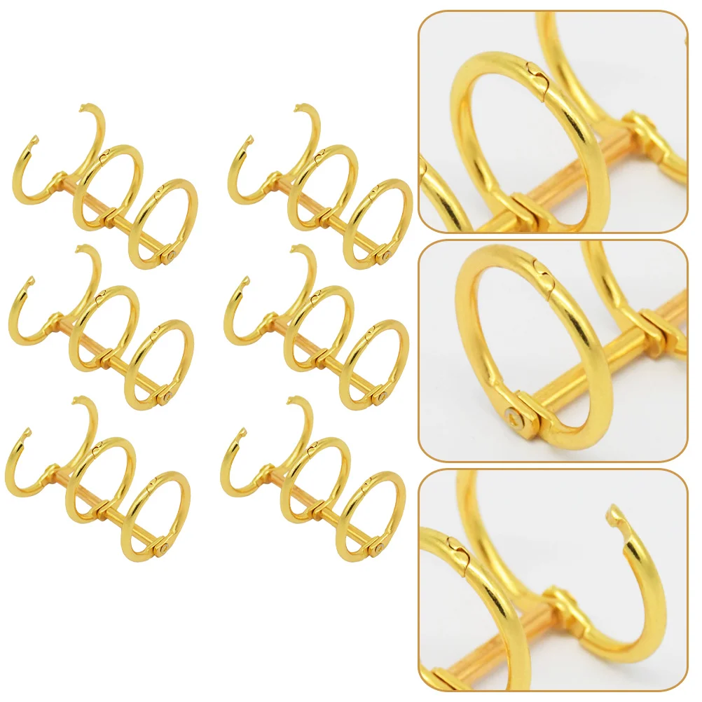 Loose Leaf Binder Rings 3-rings Binder Rings Metal Binder Rings for Notebook Book Clips Three-hole Segmented Binder Rings