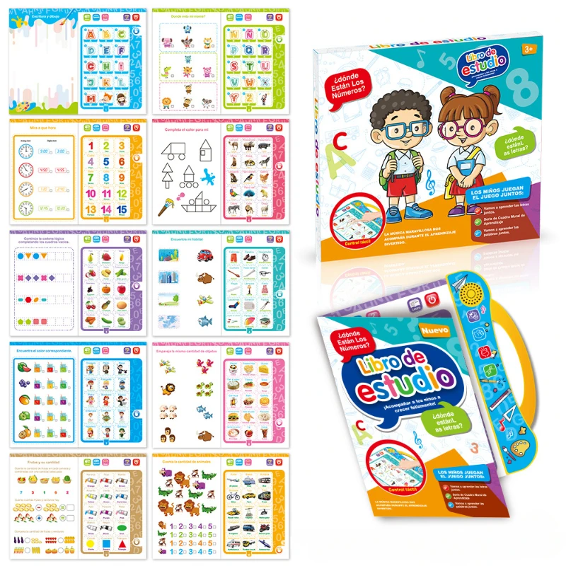 Spanish and English Kids Children Knowledge Cognitive Activity Toy Child Developmental Toy for Children Unisex 4