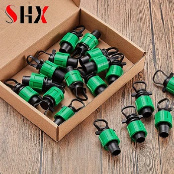 2/5/10 Pieces Drip Irrigation Tubing Lock Plug 1/2 Universal End Cap Fitting Compatible with 16-17mm Drip Tape Tubing Sprinkler 1