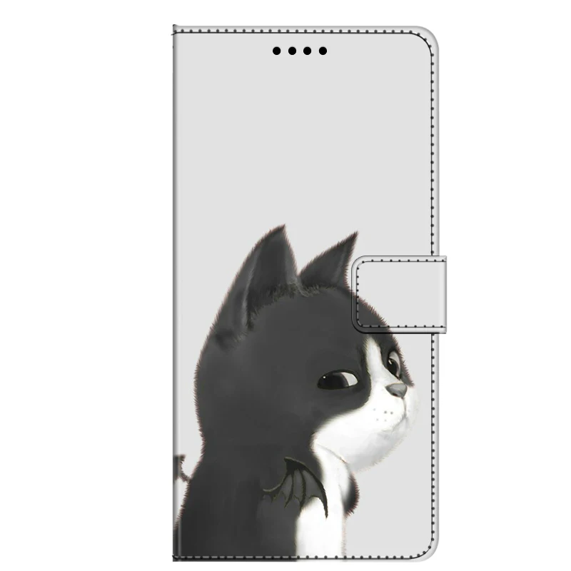Cartoon Magnetic Wallet Leather Flip Case - Stand and Card Holder Design