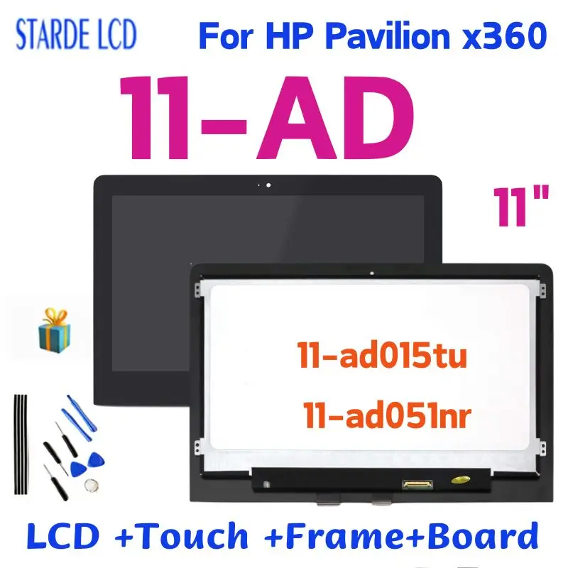 

Original For HP Pavilion X360 11-AD LCD Display Touch Screen Digitizer Assembly With Frame 11-ad015tu 11-ad051nr Replacement