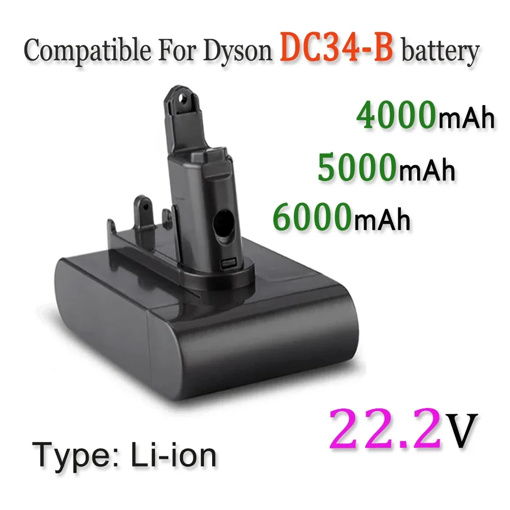 Dc34 B-Type 22.2V 4000Mah/5000Mah/6000Mah Batteria Agli Ioni Di Litio Per Dyson Dc31 Dc34 Dc35 Dc44 Dc45 Sostituire