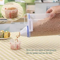 1 PCS Rice Storage Bin 2KG Portable Food Grain Storage Box Rice Storage Box Dispenser Sealed Tank with Measuring Cup 1