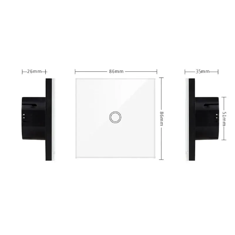 smart wall switch Touch Switch EU LED Crystal Glass Panel Wall Lamp Light Switch 1/2/3 Gang AC100-240V LED Sensor Switches Interruttore
