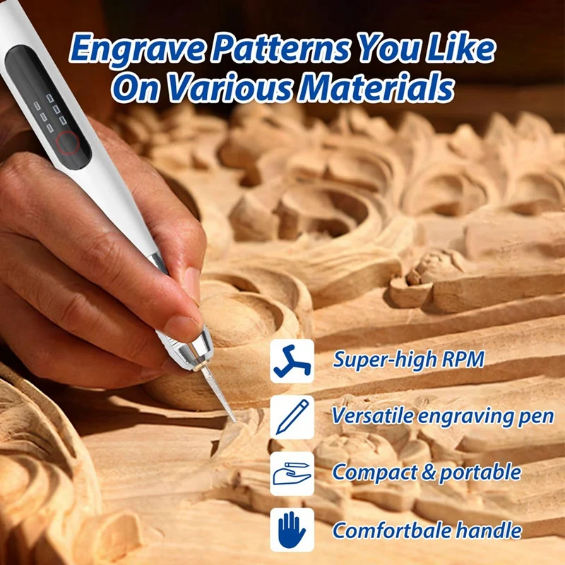 Mini Engraving Pen,Mini Electric Engraving Machines Engraver Pen,  Rechargeable Engraving Pen Cordless Rotary Tools Durable