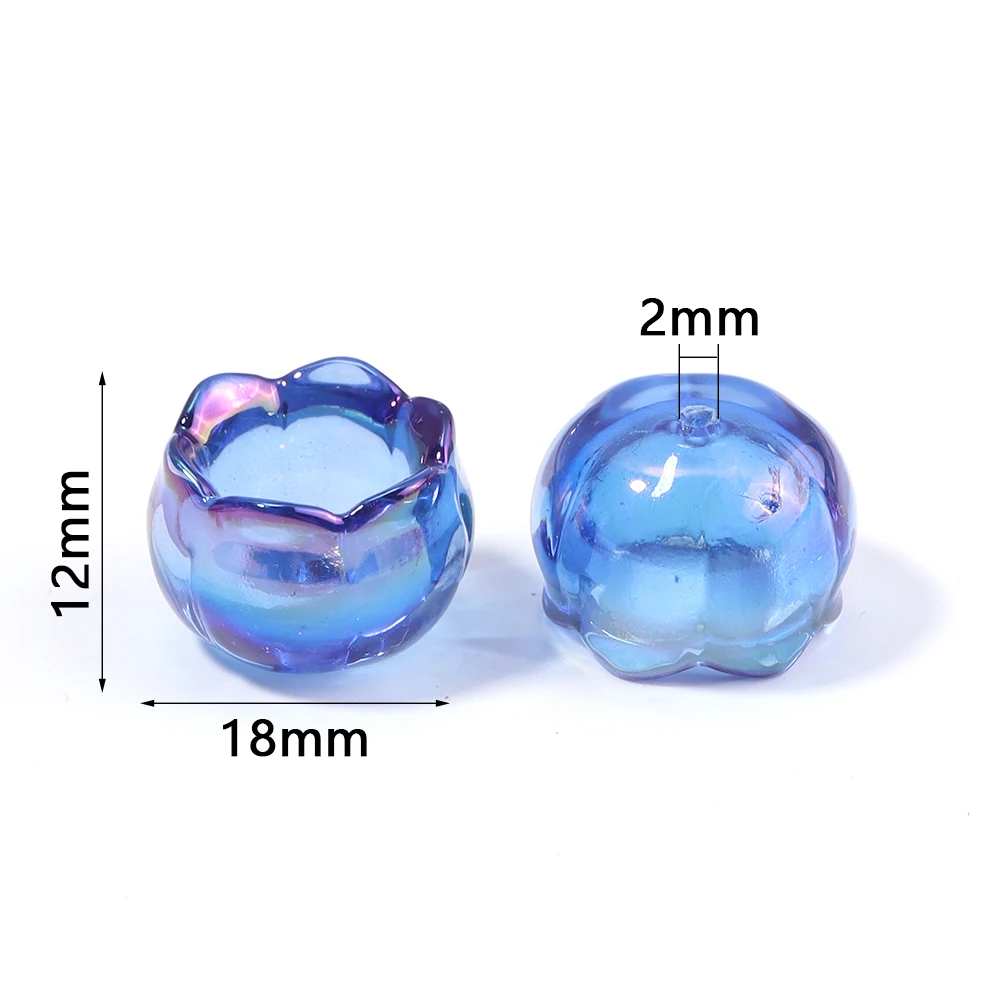 Elegant Lily of the Valley Transparent Acrylic Flower Beads - Set of 10