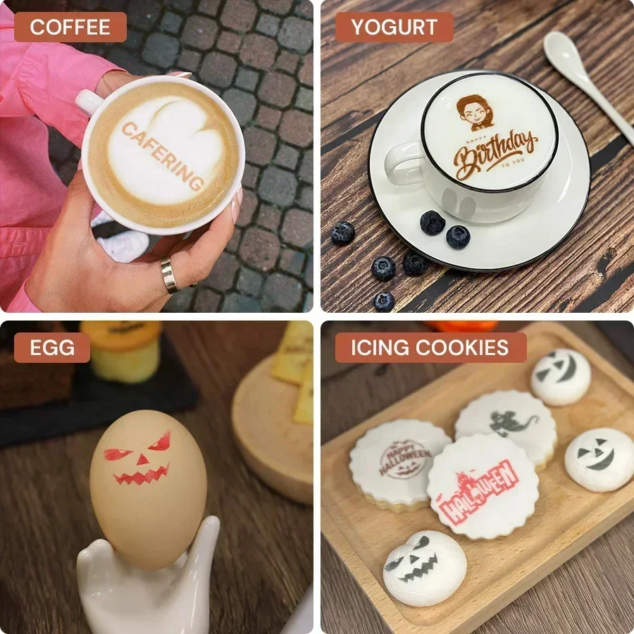 日本電圧対応EVEBOTスマホWiFiコーヒープリンターカラー可食性インク付き EVEBOT Japan フードプリンター（日本直送）食用インク
