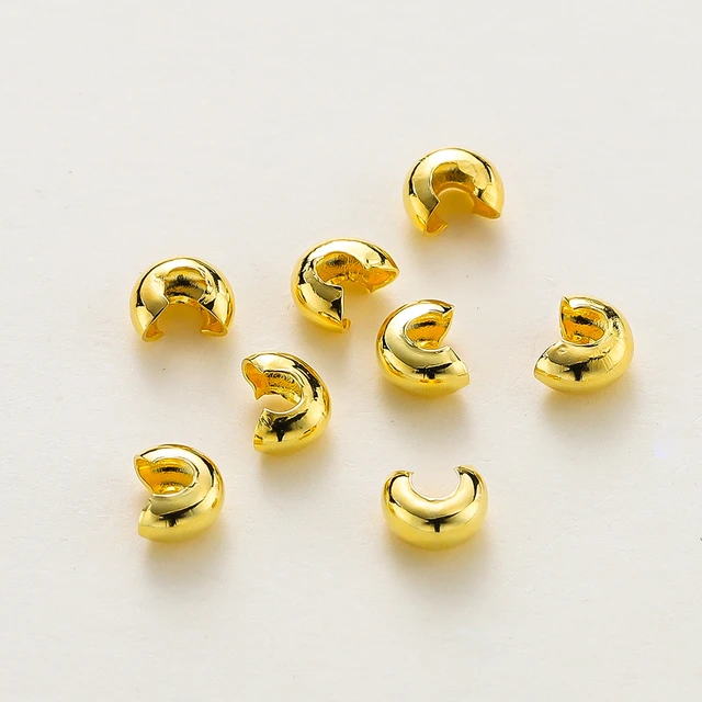 Crimp Beads Jewellery Making  Jewellery Findings Crimp Beads - 3mm/4mm/5mm  18k Gold - Aliexpress