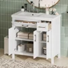 36" Black Bathroom Vanity Cabinet with Resin Integrated Sink - 2 Drawers, 3 Doors 4