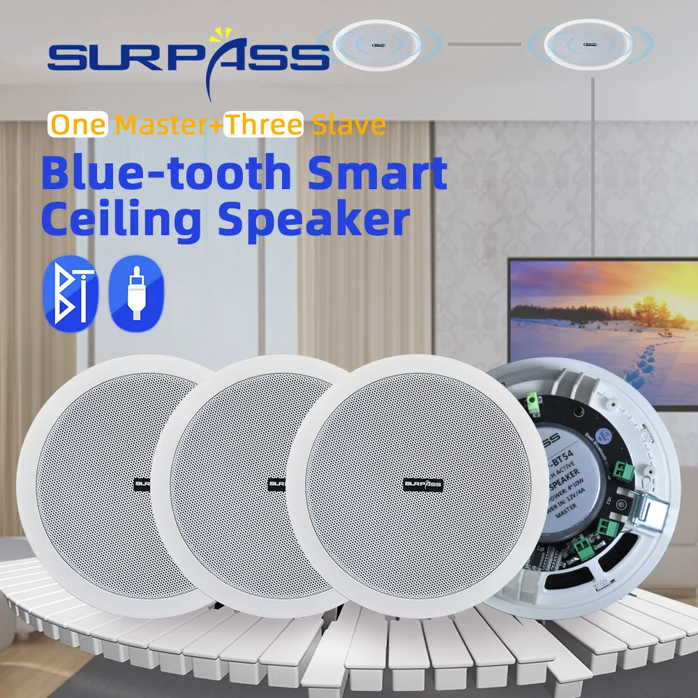 Home 4pcs Wall In Ceiling Speakers Full 