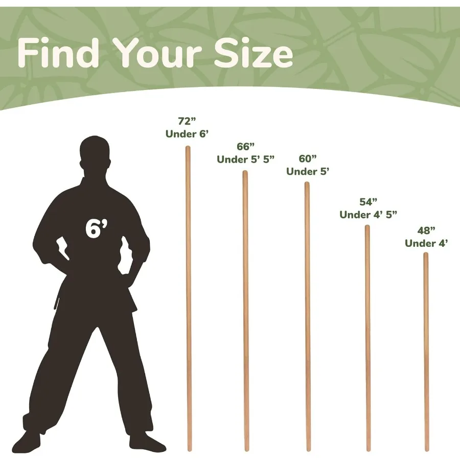 1 Stick Sturdy Bamboo Stick for Fitness, Yoga, Physical Rehabilitation. 54" X 1.18" Diameters. Available in Bulk Quantities