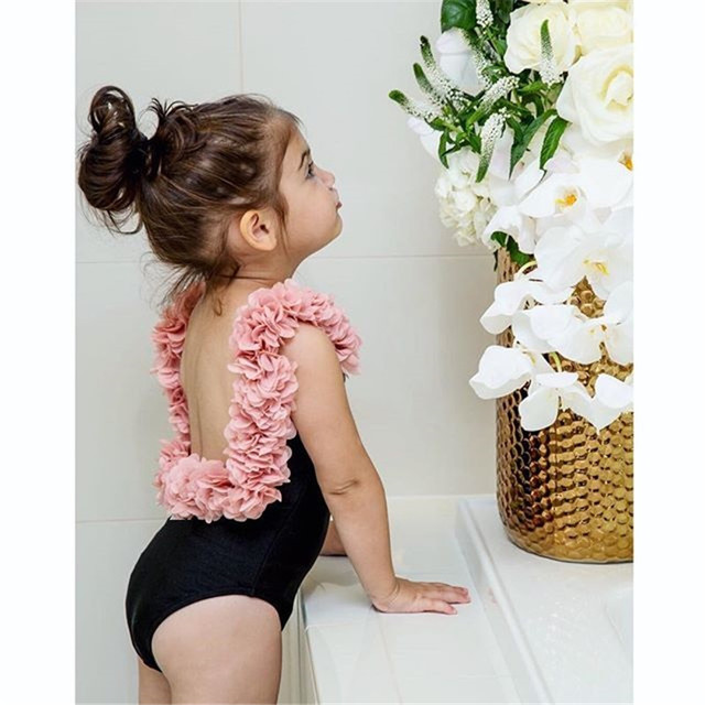 Baby Girl Two Piece Swimsuit Clothes Set Infant Summer Bow Swimwear Children Ruffle Bodysuit Girls Printed Beach Wear