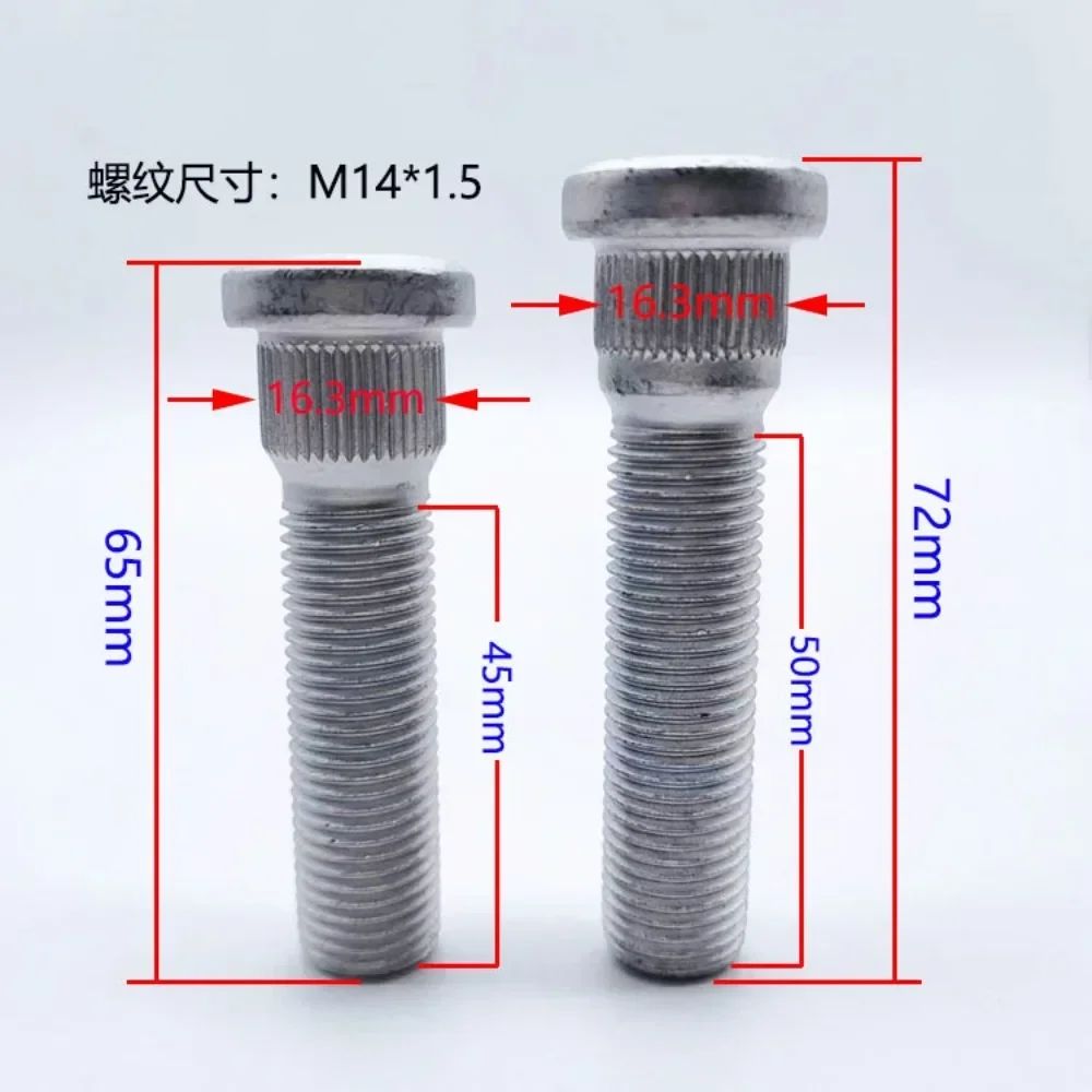 Extra Long Wheel Hub Spline Bolts Screws car screws for Toyota Lexus Series 1pc 65/72mm M14x1.5 Spline Diameter 16.3mm