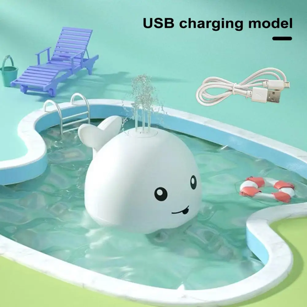 

Exciting Fountain Bath Toy Baby Bath Toy with Music Light Automatic Spray Water Lovely Cartoon Whale Design for Boys for Bathtub