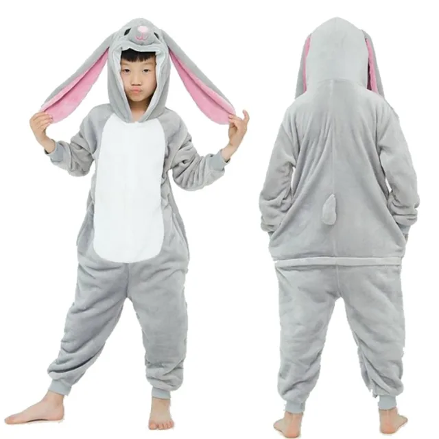 Enfants lapin Kigurumi dessin animé pyjamas bébé garçons vêtements de nuit point Panda licorne vêtements de nuit combinaisons filles Pijama enfants Onesies 1