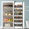 Pantry Door Organizer Over the Door Pantry Organizer with 6-Tier Adjustable Baskets Heavy-Duty Metal Wall Mounted Over 4