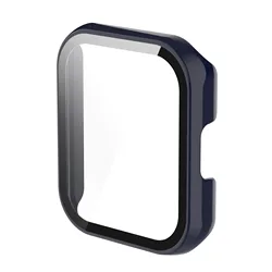 Premium Full Protective Case with Tempered Glass Screen Protector for Realme Watch 2 (Midnight Blue)