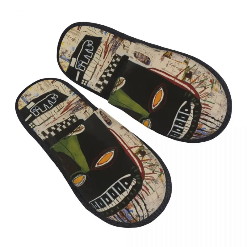 

Jean Michel Basquiats Glenn Guest Slippers for Hotel Women Custom Print Graffiti Art House Slipper