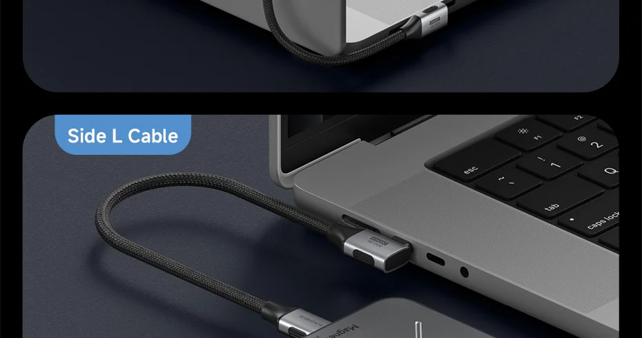 Hagibis USB4 USB-C Cable 80Gbps 240W Right Angle 8K