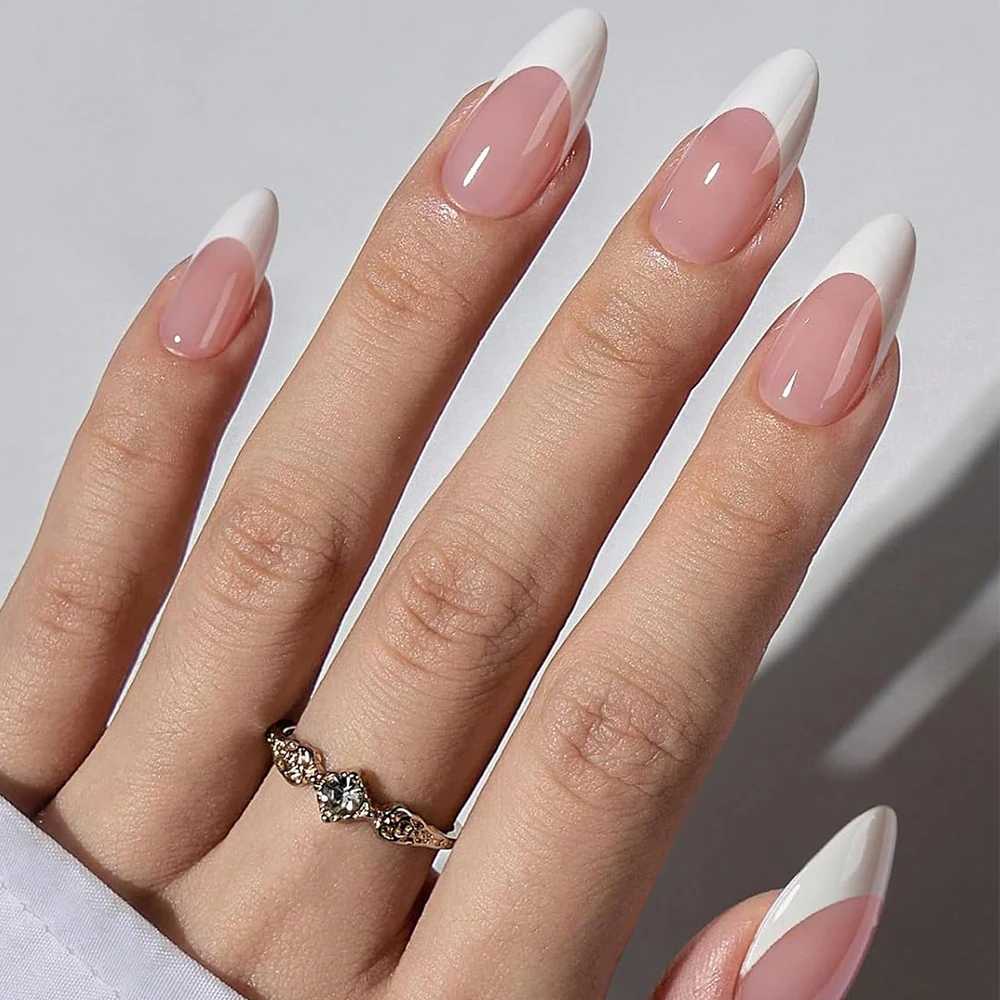 360 Pieces Glossy Pink Nails