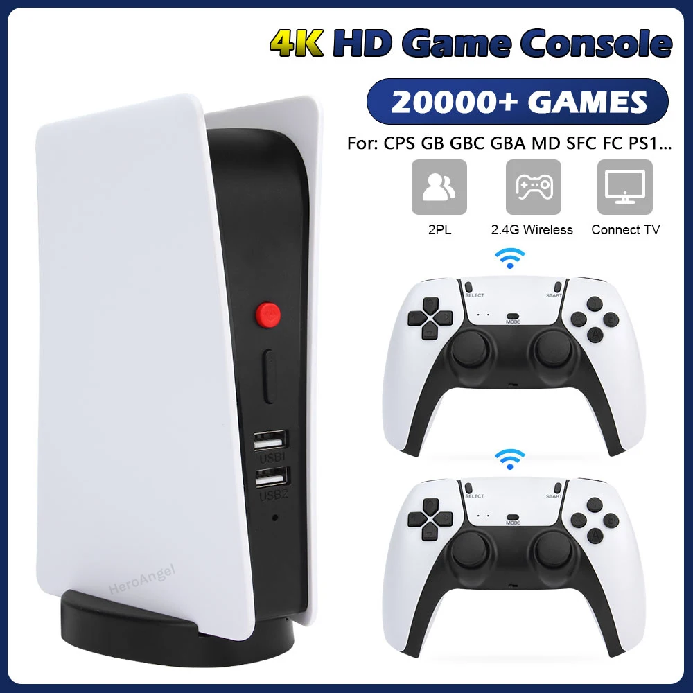 

NEW M5-PS5 Video Game Console 2.4G Wireless Gamepads Controller 64GB/128GB 20000 Free Games Box 4K TV Out for PS1/CBA/MD/FC/SFC