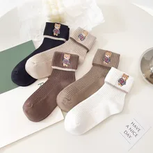 

Ins Kawaii Socks Women Bear Cartoon Japanese Fashion Designer Crew Socks Cute Harajuku College Style Funny Sock Dropshipping