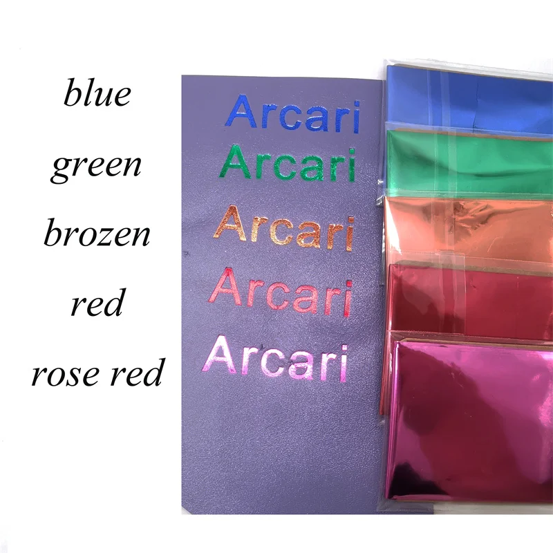 5color Hot Foil Paper Hot Stamping Machine Gilding Paper Leather PU Plastic Color Emboss Heat Transfer Electrolytic Aluminium Craft Foil Hot Stamping Applicator Kit