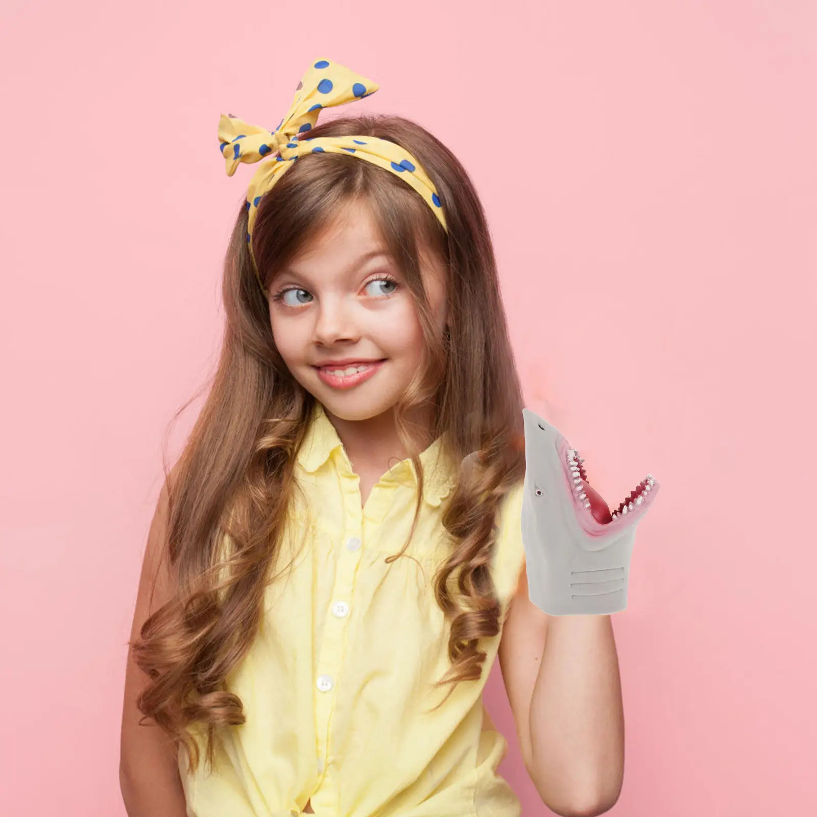 1Pcs 상어 손 인형 시뮬레이션 해양 디자인 스토리텔링 역할 대화형 놀이 부모-자녀 커뮤니케이션 그레이