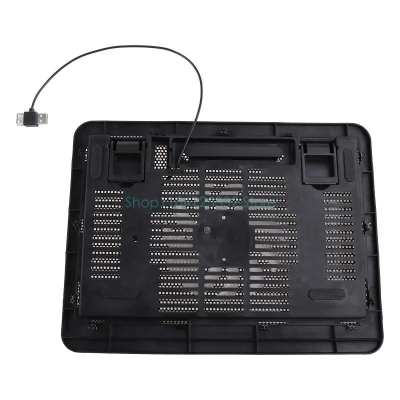12-14 Inch Laptop Cooling Pad For Gamers, USB Quiet Fans, Portable Gaming Notebook Cooler Stand, Chill Mat With 1 Blue LED_voghion.com