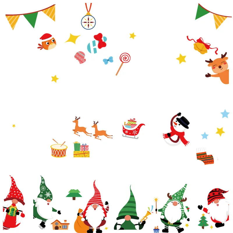 Christmas Stickers Elk Christmas Window Decor