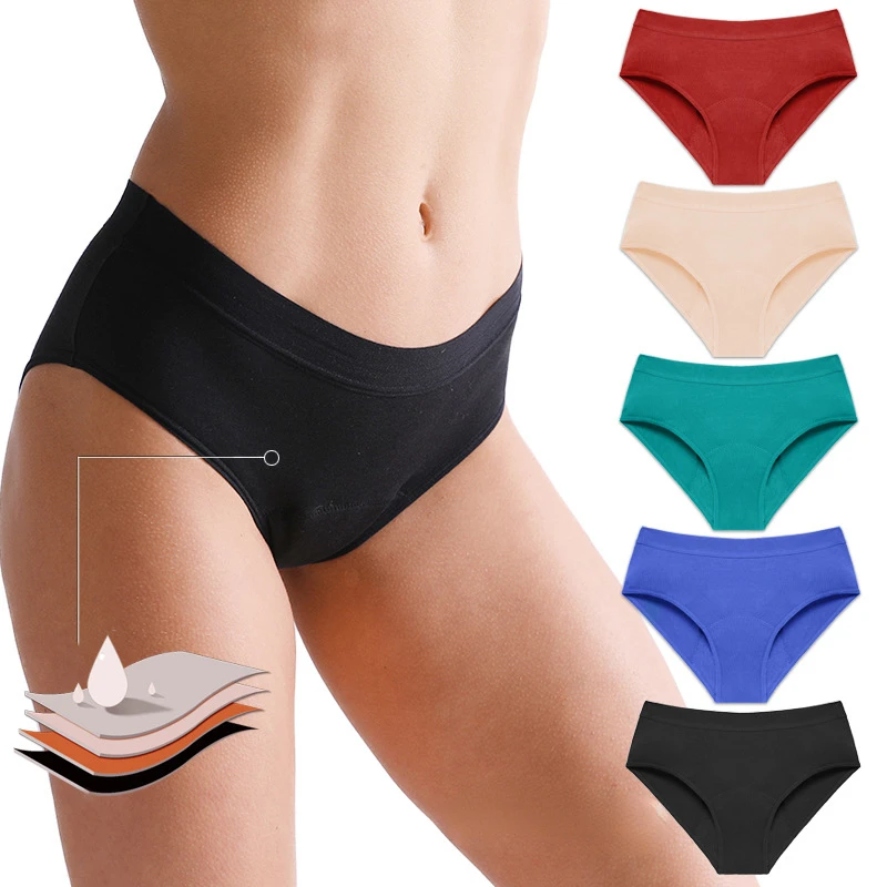 

Sexy Women Summer Menstrual Period Swimwear Solid Mid-Waist Bikini Bathing Suit2022 New Beach Wear Bathing for Swimming 5Colors