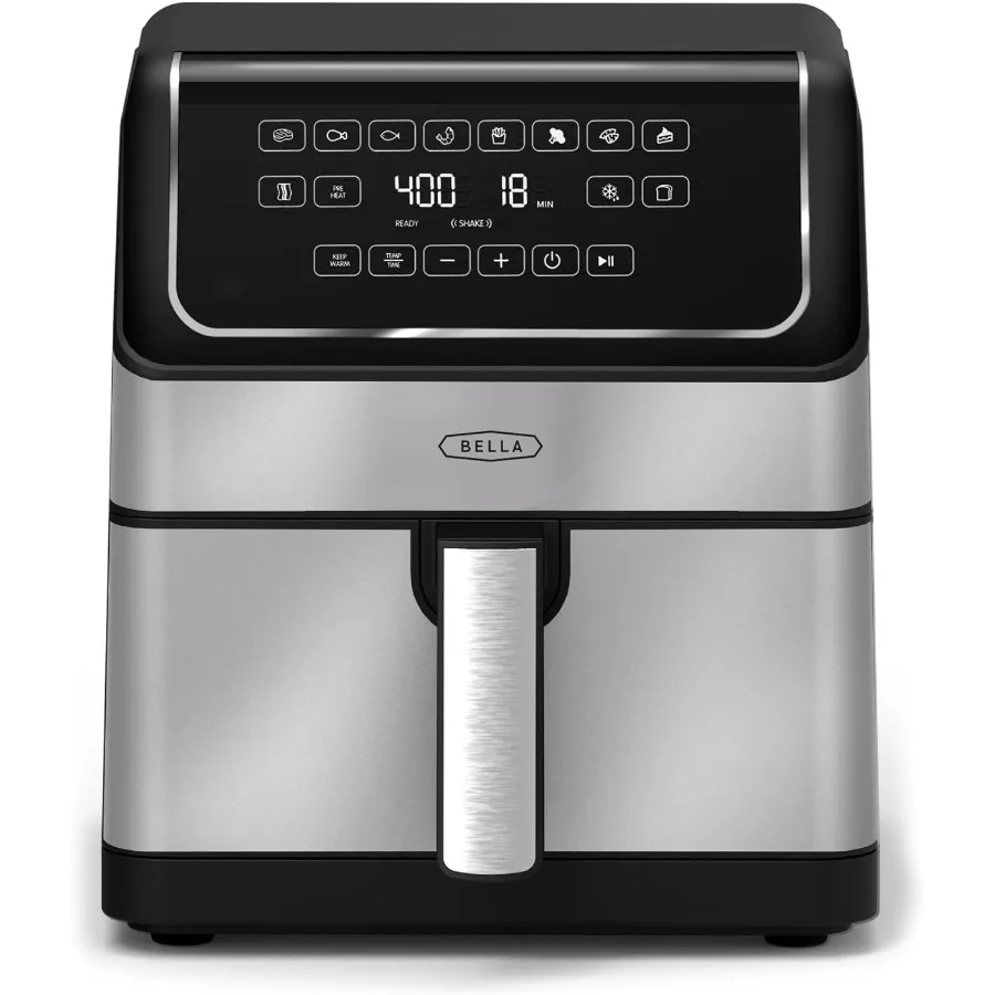 8 Qt Digital Air Fryer with TurboCrisp Technology for Large Family Meals Nonstick Cooking Basket and Crisping Tray for Even Bro