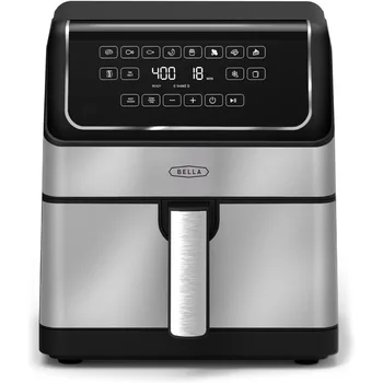 8 Qt Digital Air Fryer with TurboCrisp Technology for Large Family Meals Nonstick Cooking Basket and Crisping Tray for Even Bro