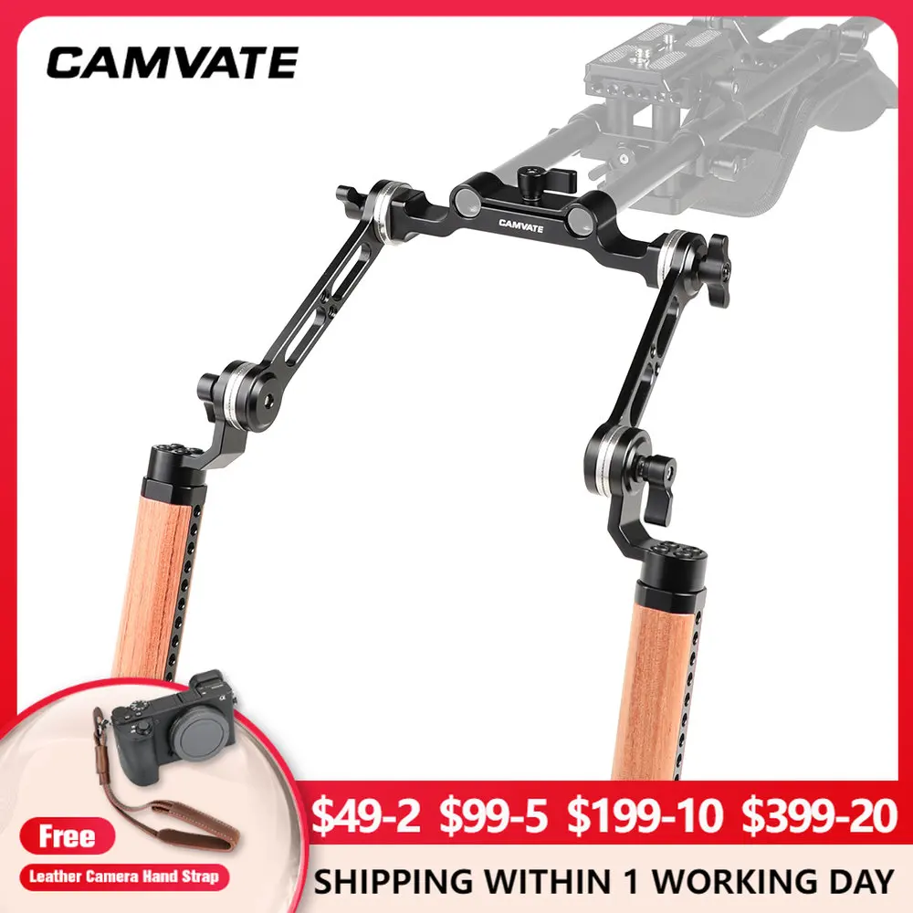 camvate木製ハンドルグリップwith ARRIロゼットマウント( Lef