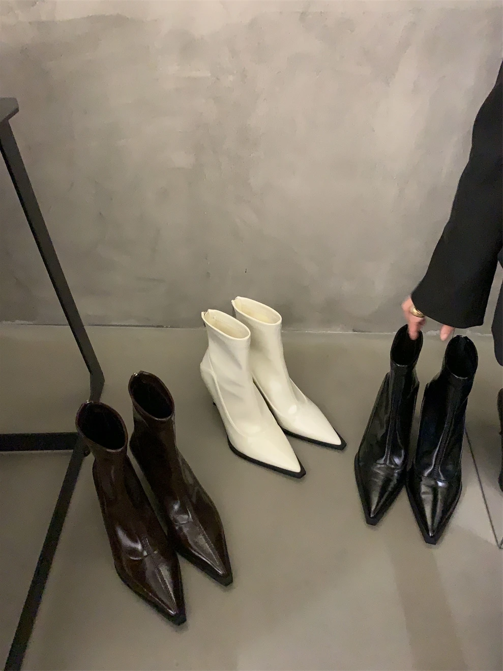 

Женские ботильоны на молнии, осенне-зимняя обувь с заостренным носком, на высоком каблуке, 2023