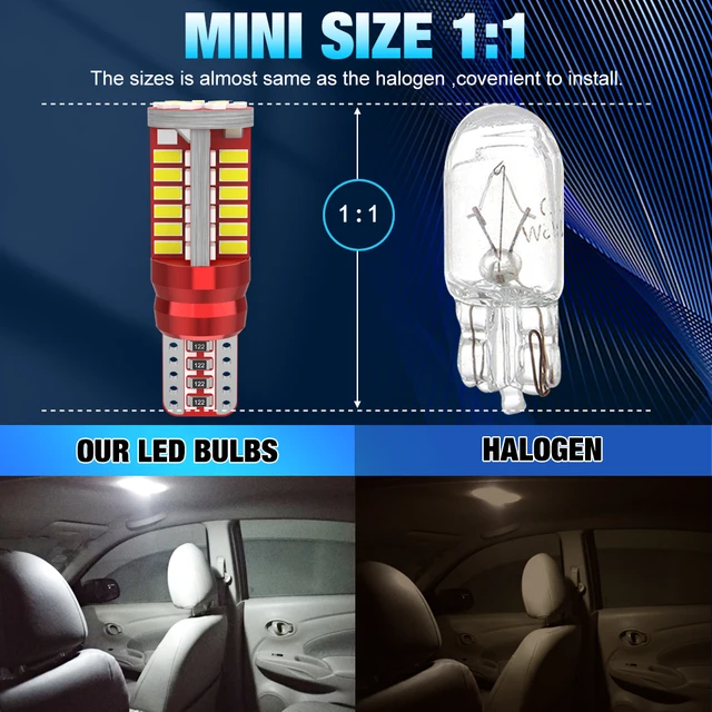 2 Lampadine LED T10 W5W 6000K - Luce Bianca Per Auto, Senza Errori Canbus - Foto 2