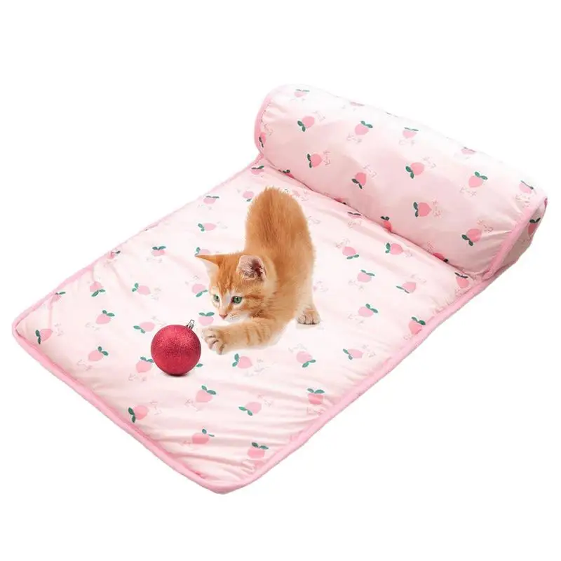 

Cooling Pet Bed Cute Pet Cooling Mat Pet Cooling Mats For Dogs And Cats With Colorful Print And Pillow For Cat Dog For Home Lawn